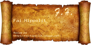 Fai Hippolit névjegykártya